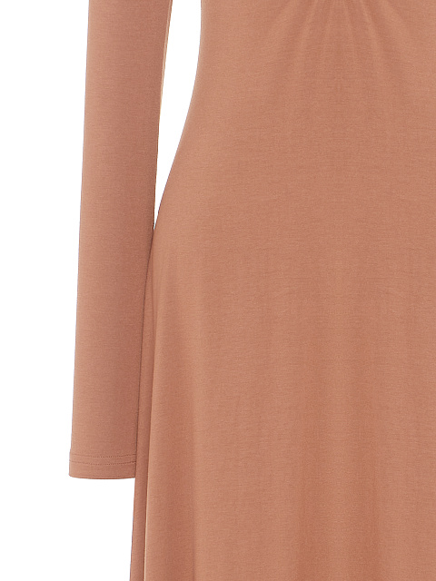 Beige Rayon Jersey Midi Dress, 3