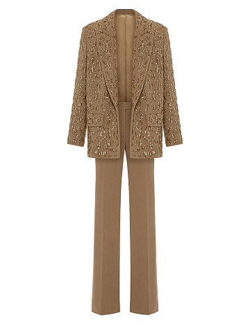 Brown Sequins Pant Suit, 2