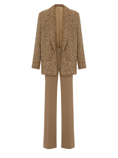 Brown Sequins Pant Suit, 2