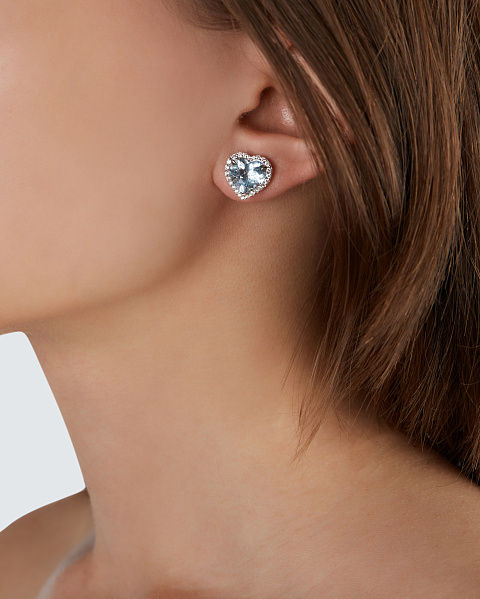 White Gold, Aquamarine & Diamonds Earrings, 2