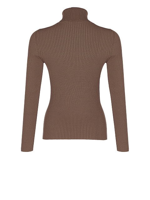 Brown ribbed knit turtleneck, 2 Brown ribbed knit turtleneck, 2