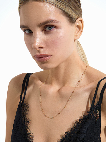 Yellow Gold, Clear Topaz & Diamonds Chain, 2