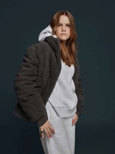 Graphite Teddy Padded Jacket, 7