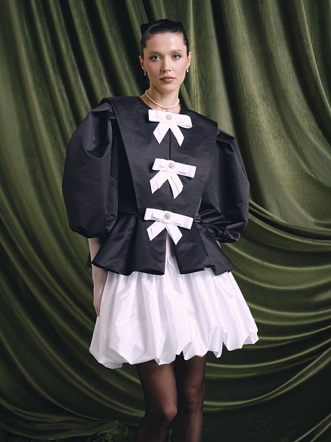 White taffeta balloon skirt, 5