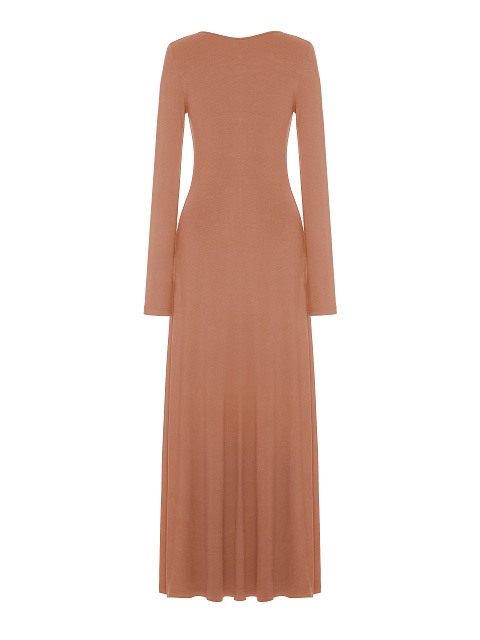 Beige Rayon Jersey Maxi Dress, 2