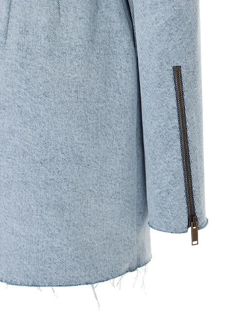 Light Blue Washed Denim Mini Dress, 4