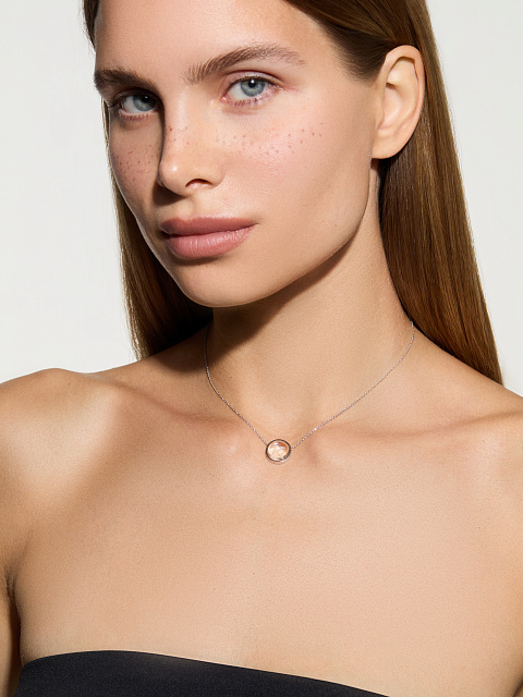 White Gold & Rock Crystal Letter "K" Necklace, 2