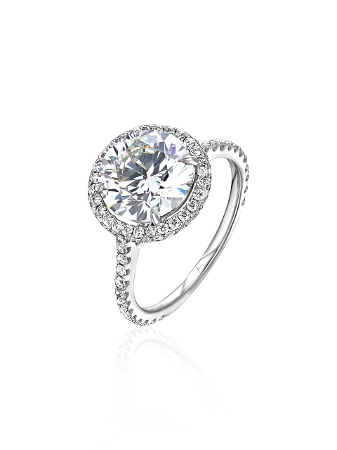 White gold ring with round-cut diamonds, 1