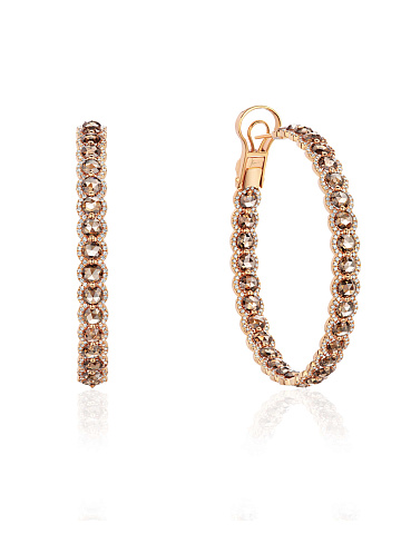 Rose gold hoops with Rose Cut diamonds, 1