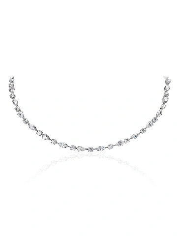 White gold necklace with marquise-cut diamonds, 1