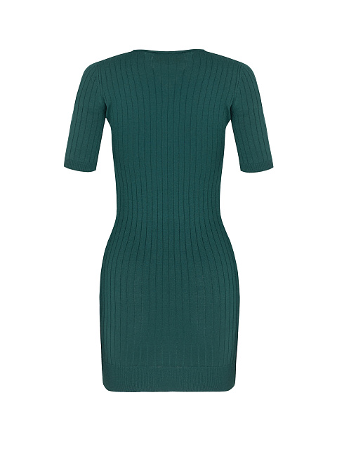 Green Ribbed Knit Mini Dress, 2