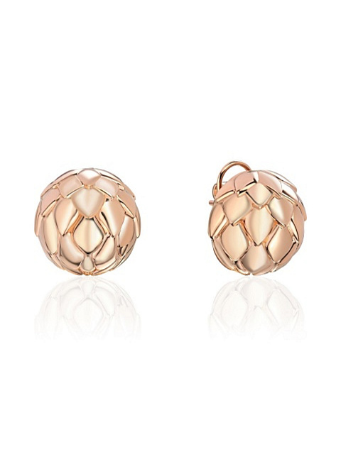 "Dragon" stud earrings in rose gold, 1