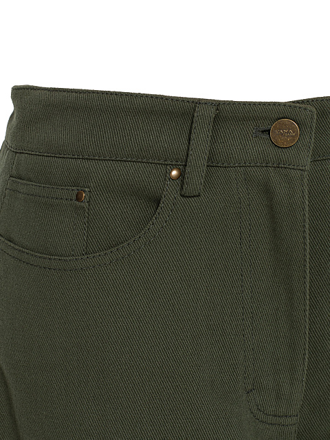 Wide khaki jeans with embroidery, 5