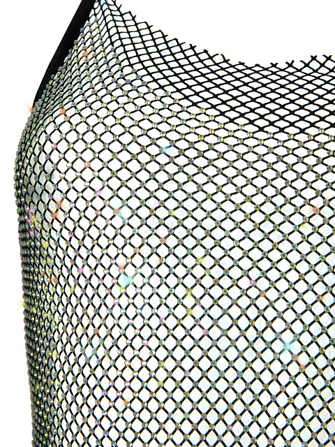 Black Rhinestones Mesh Dress, 3