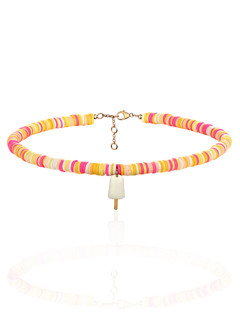Kids Rose Silver, Rubber & Enamel Ice Cream Choker, 1