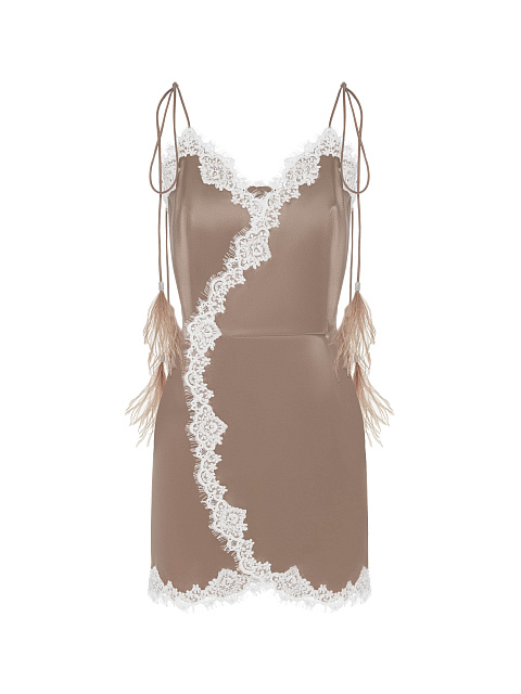 Mini silk dress with lace, 1 Mini silk dress with lace, 1