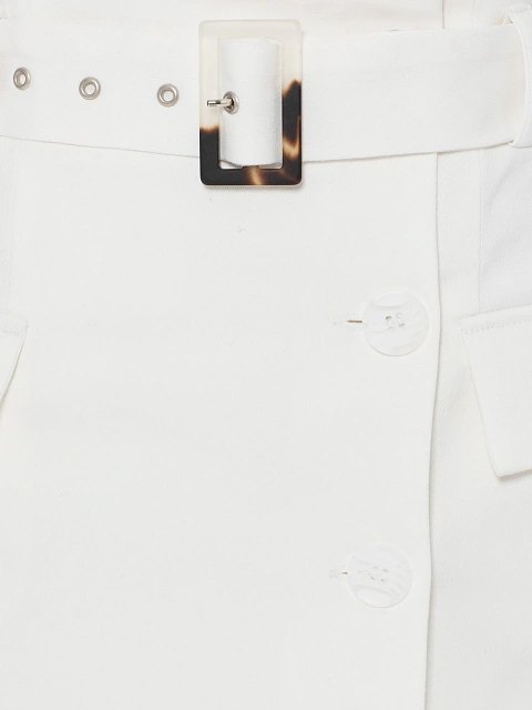 White Midi Skirt With Pockets, 3