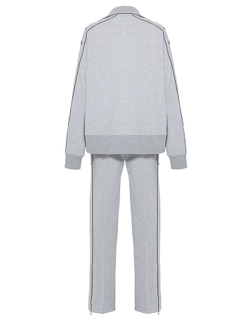 Grey tracksuit with cropped sweatshirt and cornflower embroidery, 2