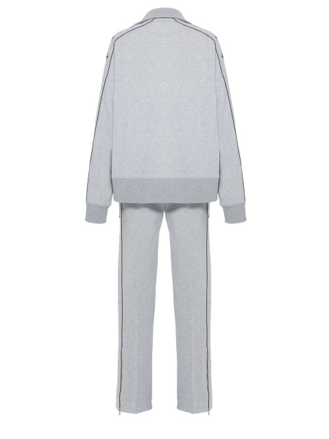 Grey tracksuit with cropped sweatshirt and cornflower embroidery, 2 Grey tracksuit with cropped sweatshirt and cornflower embroidery, 2