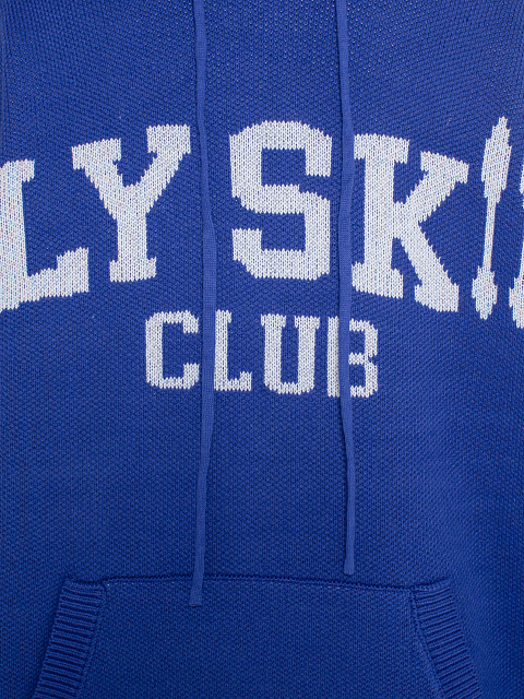 Blue Hoodie With White Print, 3