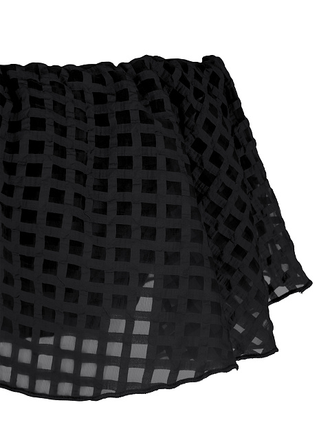 Black Checked Chiffon Top & Mini Skirt, 3