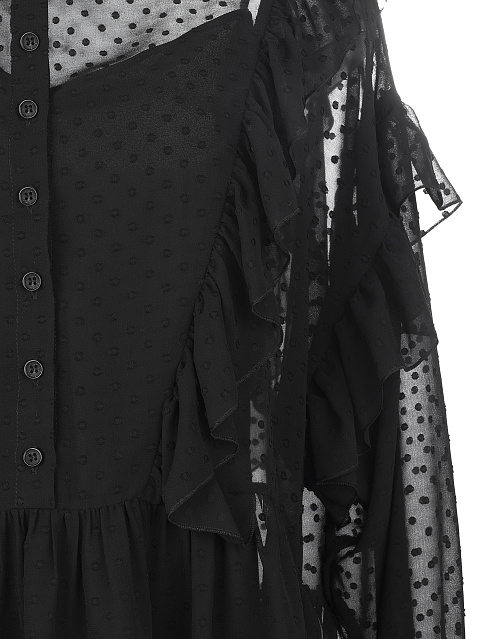 Black Ruffled Mini Dress , 3