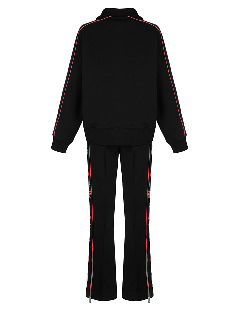 Black & Hot Pink YD Embroidered Jersey Suit, 2