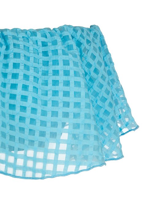 Blue Checked Chiffon Top & Mini Skirt, 3 Blue Checked Chiffon Top & Mini Skirt, 3