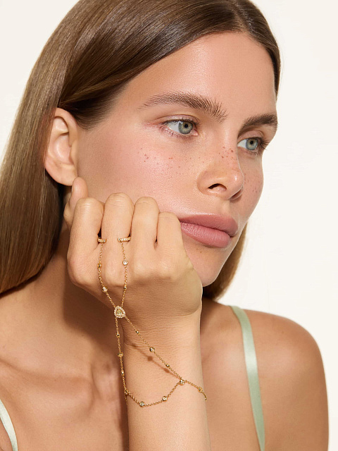 Yellow gold slave bracelet with yellow diamonds, 2