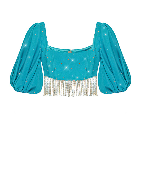 Turquiose Silk Top & Midi Skirt, 3 Turquiose Silk Top & Midi Skirt, 3