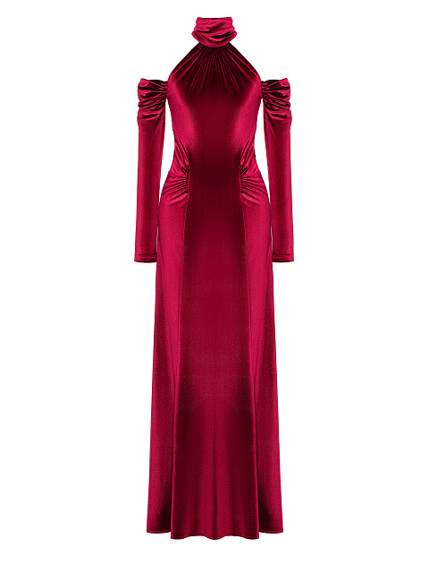 Crimson Velvet Maxi Dress, 1