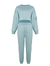 Голубой трикотажный костюм с укороченной толстовкой Голубой трикотажный костюм с укороченной толстовкой