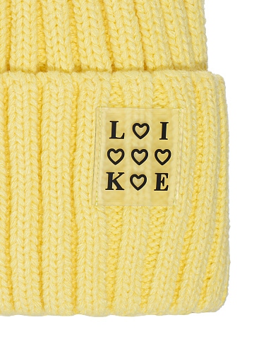 Yellow "Like" Patch Beanie, 2