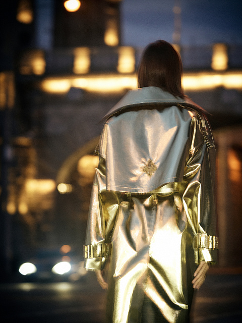 Gold Silk & Lurex Trench Coat, 9