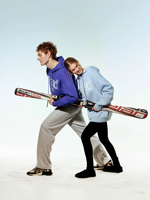 Light Blue Hoodie With White Print, 4