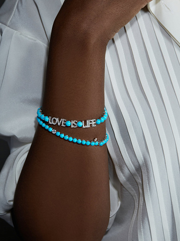 White Gold, Diamonds & Turquoise Bracelet, 2