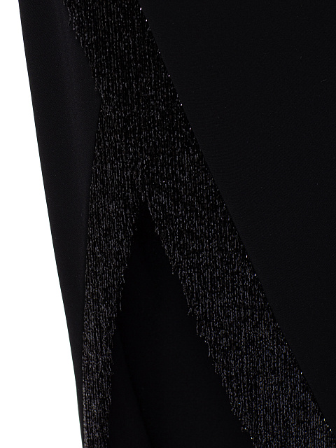 Black Beaded Fringe Silk Maxi Dress, 4