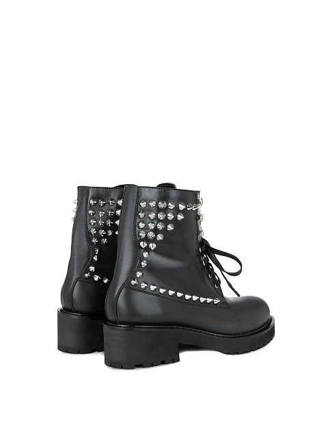 Black Leather Studded Boots, 3