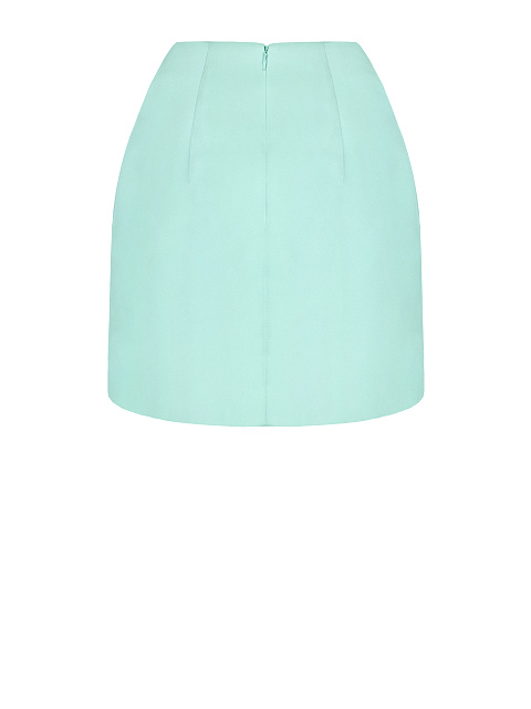 Turquoise Satin Mini Skirt, 2