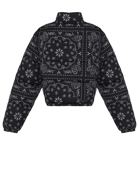 Black cropped down jacket with paisley pattern, 3