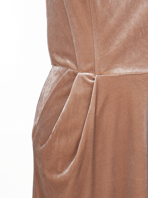 Beige Velvet Fringed Mini Dress, 4 Beige Velvet Fringed Mini Dress, 4