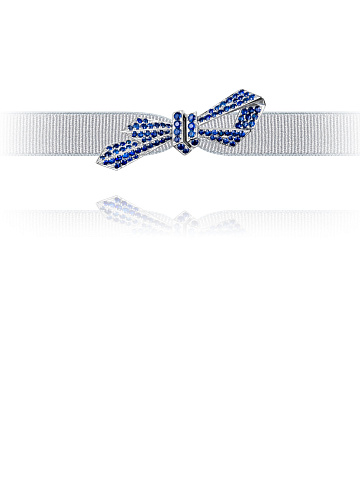 White Gold & Sapphires Bow Pendant, 1
