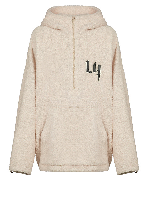 Ivory Boucle Oversized Hoodie, 1