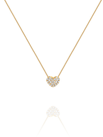 Gold & Diamonds Small Heart Pendant Necklace, 1