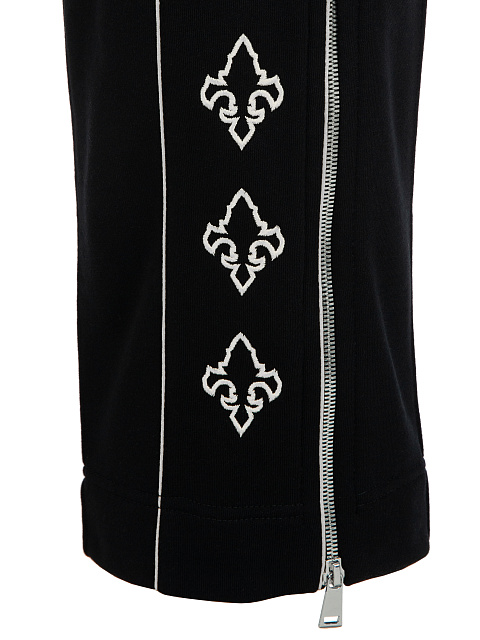 Black & White Lily Embroidered Jersey Suit, 5