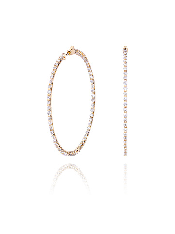 Hoops in yellow gold and diamonds, 1