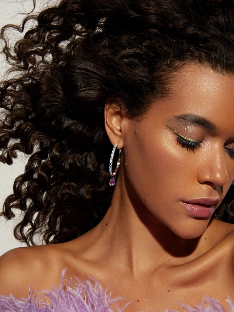 White Gold & Amethyst Hoop Pendant, 4