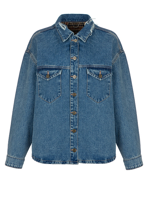 Light blue denim jacket with beige lining, 1