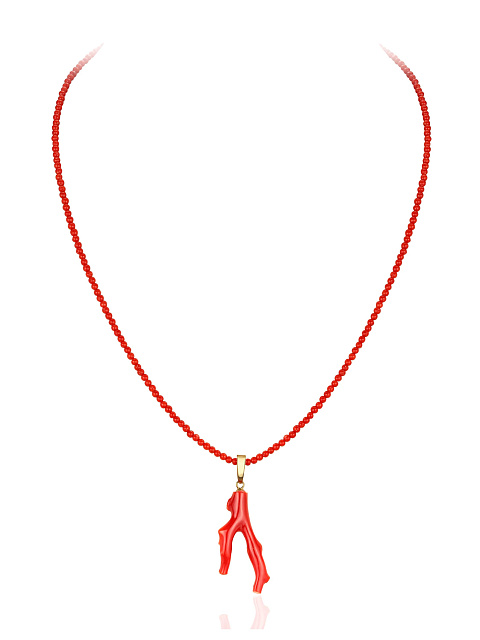Necklace with coral pendant, 1