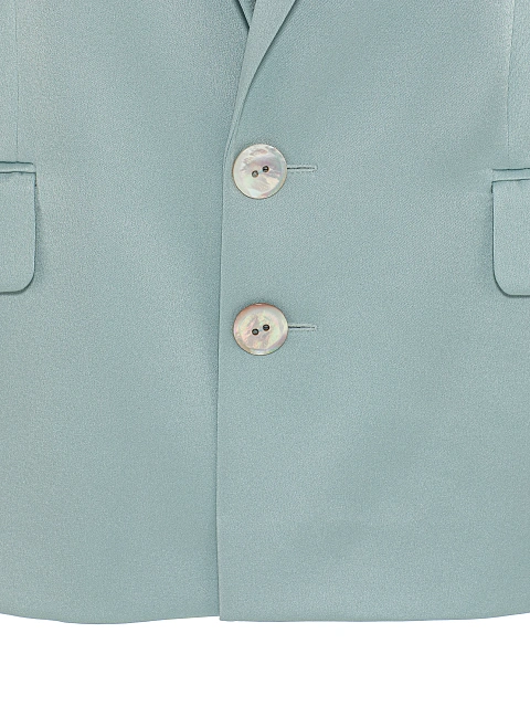 Light Turquoise Single Breasted Silk Vest, 3